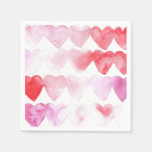 Serviette En Papier Aquarelle Coeurs serviettes (Devant)