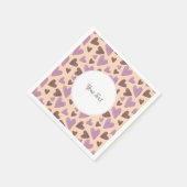 Serviette En Papier Aquarelle Coeurs Valentines Jour Fête Brown rose (Coin)