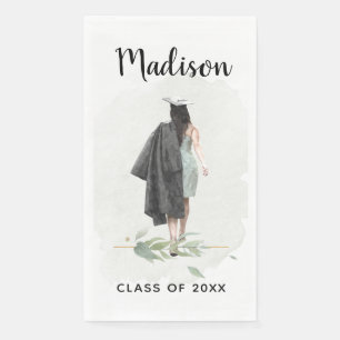 Serviette En Papier Aquarelle College Graduation Votre nom Grad Party
