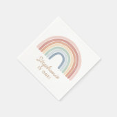 Serviette En Papier Aquarelle colorée Anniversaire arc-en-ciel (Coin)