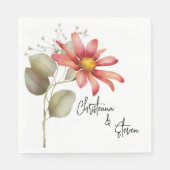 Serviette En Papier Aquarelle colorée Fleur sauvage marguerite (Devant)