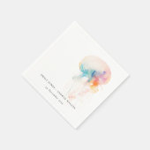 Serviette En Papier Aquarelle colorée sous-marine méduse Mariage (Coin)