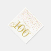 Serviette En Papier Aquarelle Confetti 100e Anniversaire Elégante Elle (Coin)