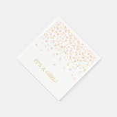 Serviette En Papier Aquarelle Confetti C'est une fille rose or élégant (Coin)