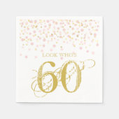 Serviette En Papier Aquarelle Confetti Regardez qui a 60 Anniversaire  (Devant)
