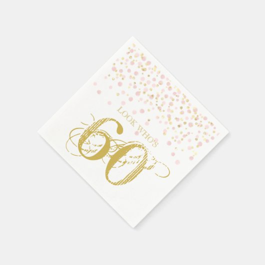 Serviette En Papier Aquarelle Confetti Regardez qui a 60 Anniversaire  (Coin)
