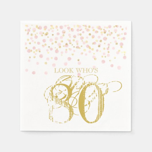 Serviette En Papier Aquarelle Confetti Regardez qui est 80 Elégant Ann (Devant)