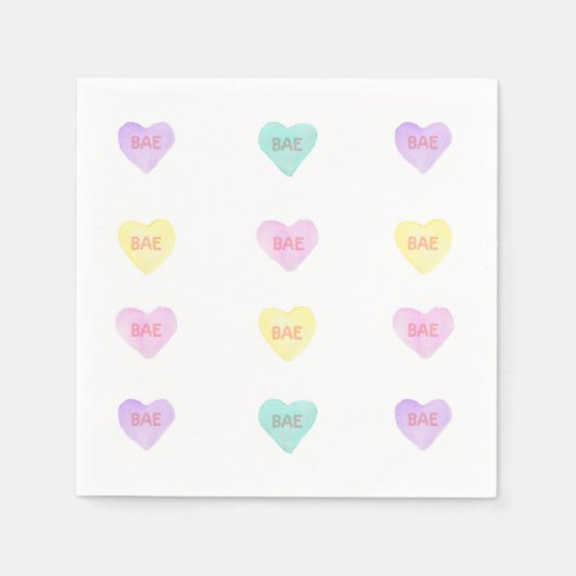 Serviette En Papier Aquarelle Convo Heartz BAE Napkins (Devant)