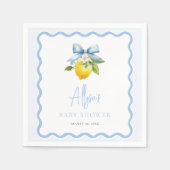 Serviette En Papier Aquarelle Coquette Citron Baby shower italien Wavy (Devant)