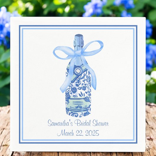 Serviette En Papier Aquarelle Coquette Fête des mariées bouteille de c