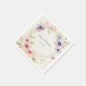 Serviette En Papier Aquarelle cosmos fleurs mariage (Coin)