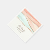 Serviette En Papier Aquarelle côtière artistique Mariage Abstrait (Coin)