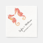 Serviette En Papier Aquarelle côtière | Mariage Napkin (Devant)