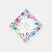 Serviette En Papier Aquarelle couleur ultra violet Combo Mariage flora (Coin)