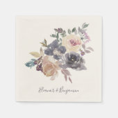 Serviette En Papier Aquarelle couleur violet duvet Mariage sur mesure (Devant)