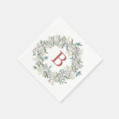 Serviette En Papier Aquarelle couronne de Noël (Coin)