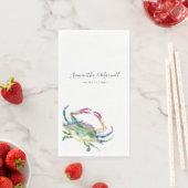 Serviette En Papier Aquarelle Crabe Serviettes personnalisées (En situation)