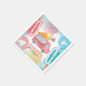 Serviette En Papier Aquarelle Crème de glace Anniversaire (Coin)