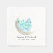 Serviette En Papier Aquarelle Crescent Moon et Mariage de cristal (Devant)