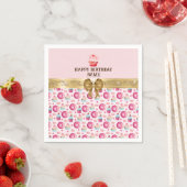 Serviette En Papier Aquarelle Cupcakes, beignes et macarons d'annivers (En situation)