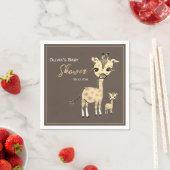 Serviette En Papier Aquarelle Cute Giraffe Rustique (En situation)