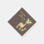 Serviette En Papier Aquarelle Cute Giraffe Rustique (Coin)