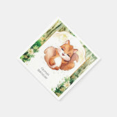 Serviette En Papier Aquarelle Cute Squirrel Anniversaire (Coin)