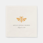 Serviette En Papier Aquarelle d'abeille dorée Fête des mariées (Devant)