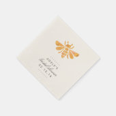 Serviette En Papier Aquarelle d'abeille dorée Fête des mariées (Coin)