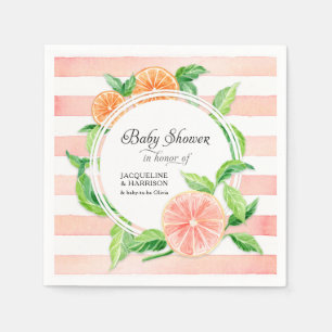 Serviette En Papier Aquarelle d'agrume de pamplemousse rose de douche