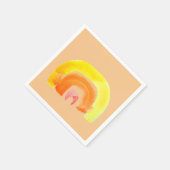Serviette En Papier Aquarelle d'amour arc-en-ciel orange (Coin)