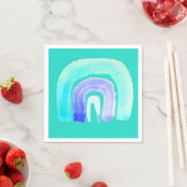 Serviette En Papier Aquarelle d'amour bleu arc-en-ciel (En situation)