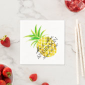 Serviette En Papier Aquarelle d'ananas Mariage tropical (En situation)