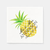 Serviette En Papier Aquarelle d'ananas Mariage tropical (Devant)