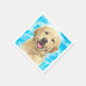 Serviette En Papier Aquarelle d'animal animal de chien Golden Retrieve (Coin)