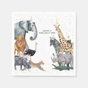 Serviette En Papier Aquarelle d'animal moderne simple partie