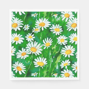 Serviette En Papier Aquarelle dans un champ vert