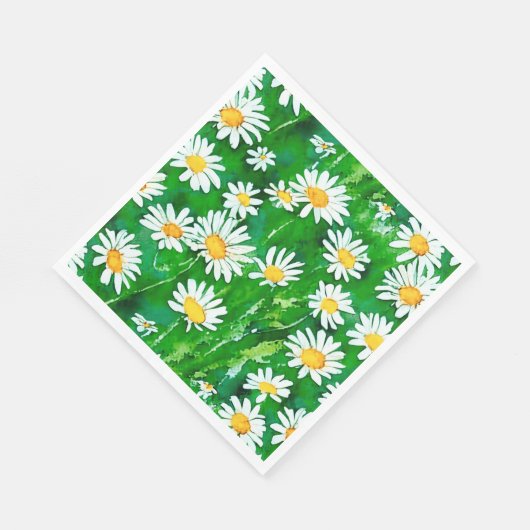 Serviette En Papier Aquarelle dans un champ vert (Coin)