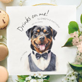 Serviette En Papier Aquarelle Dapper Rottweiler Waiter personnalisable