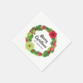 Serviette En Papier Aquarelle d'art populaire Noël floral (Coin)