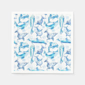 Serviette En Papier aquarelle dauphin poisson sans soudure motif, daup (Devant)