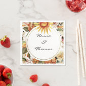 Serviette En Papier Aquarelle d'automne Mariage floral (En situation)