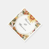 Serviette En Papier Aquarelle d'automne Mariage floral (Coin)