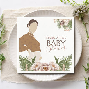 Serviette En Papier Aquarelle de Baby shower rose pâle Floral