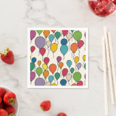 Serviette En Papier Aquarelle de ballons d'anniversaire (En situation)