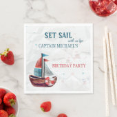 Serviette En Papier Aquarelle de bateau serviettes (En situation)