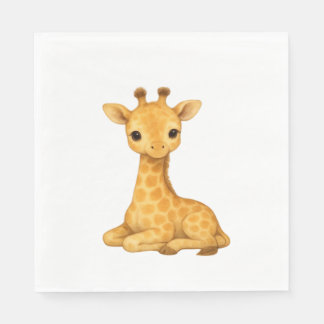 Serviette En Papier Aquarelle de bébé Giraffe Imprimer - Pépinière Mur