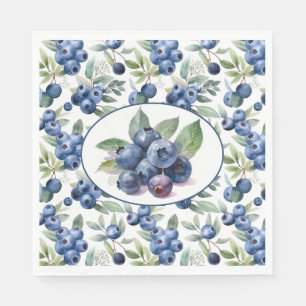 Serviette En Papier Aquarelle de bleuets mignons