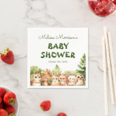 Serviette En Papier Aquarelle de bois mignons animaux (En situation)