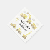 Serviette En Papier Aquarelle de construction véhicule premier anniver (Coin)